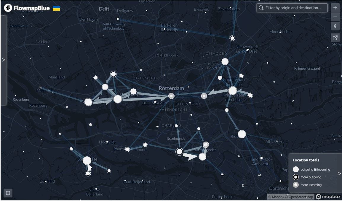 Cartografie map design flow map public transport verkeersmodel interactive