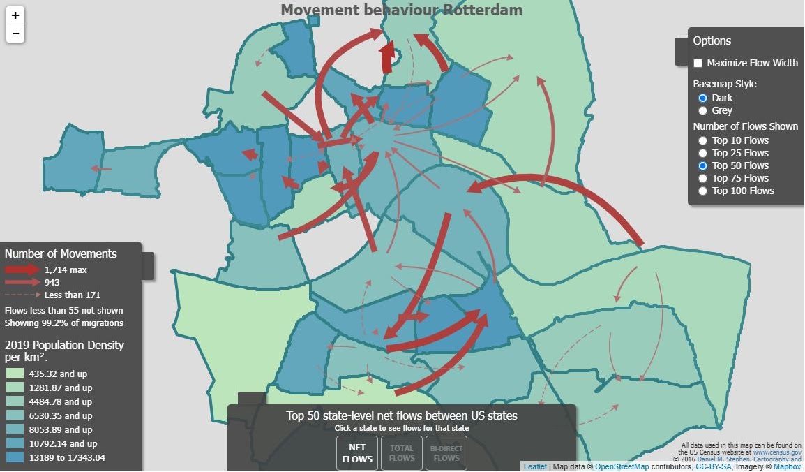 Cartografie map design flow map public transport verkeersmodel interactive D3