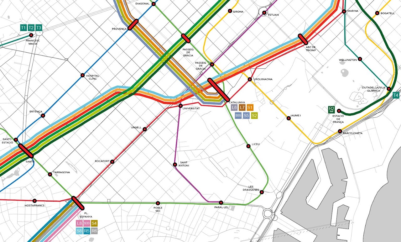 Cartografie map design metro map Barcelona